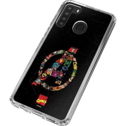 Marvel Classic Comics Avengers Logo Galaxy A21 Clear Case
