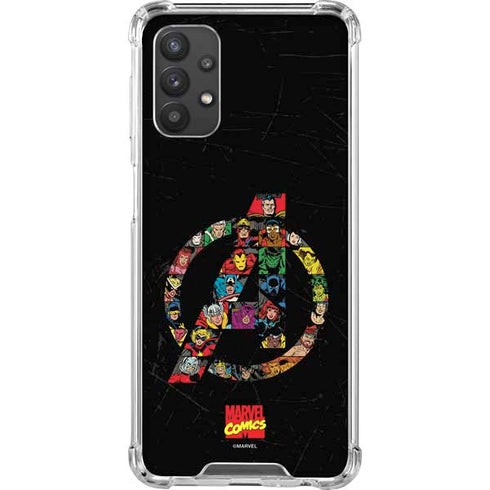 Marvel Classic Comics Avengers Logo Galaxy A32 5G Clear Case