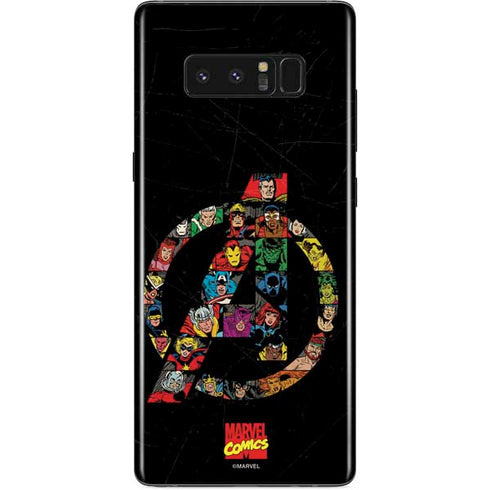 Marvel Classic Comics Avengers Logo Galaxy Note 8 Skin
