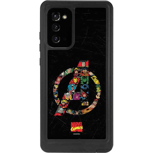 Marvel Classic Comics Avengers Logo Galaxy Note20 5G Waterproof Case