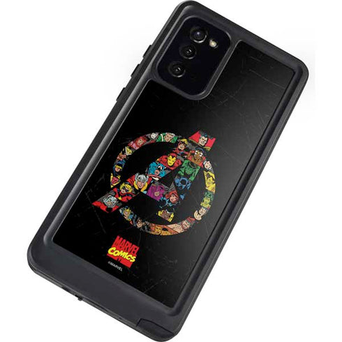 Marvel Classic Comics Avengers Logo Galaxy Note20 5G Waterproof Case