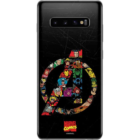 Marvel Classic Comics Avengers Logo Galaxy S10 Plus Skin