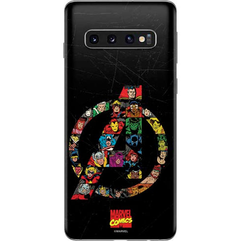 Marvel Classic Comics Avengers Logo Galaxy S10 Skin