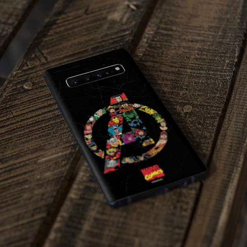 Marvel Classic Comics Avengers Logo Galaxy S10 Skin