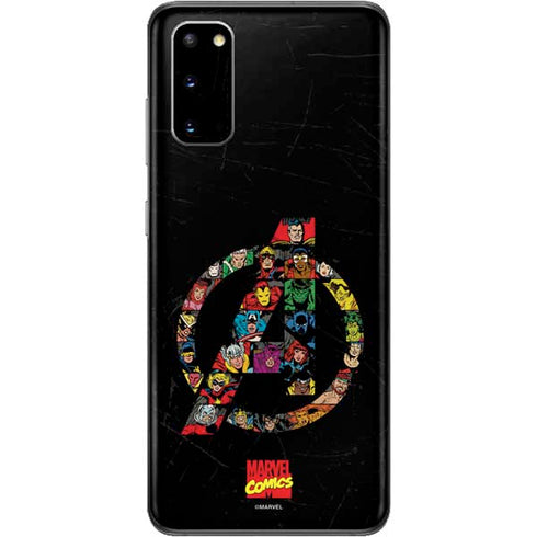 Marvel Classic Comics Avengers Logo Galaxy S20 Skin