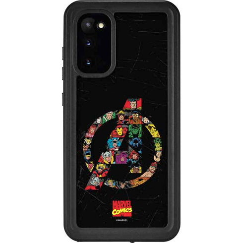 Marvel Classic Comics Avengers Logo Galaxy S20 Waterproof Case
