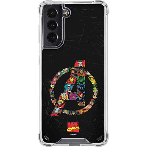 Marvel Classic Comics Avengers Logo Galaxy S21 5G Clear Case