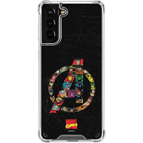 Marvel Classic Comics Avengers Logo Galaxy S21 Plus 5G Clear Case