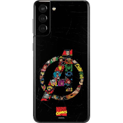 Marvel Classic Comics Avengers Logo Galaxy S21 Plus 5G Skin