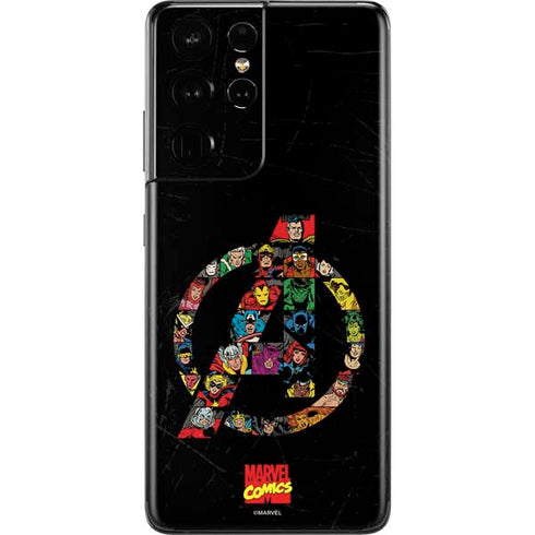 Marvel Classic Comics Avengers Logo Galaxy S21 Ultra 5G Skin