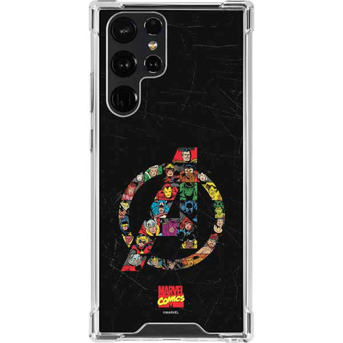 Marvel Classic Comics Avengers Logo Galaxy S22 Ultra Clear Case