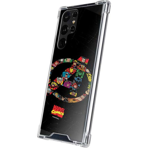 Marvel Classic Comics Avengers Logo Galaxy S22 Ultra Clear Case