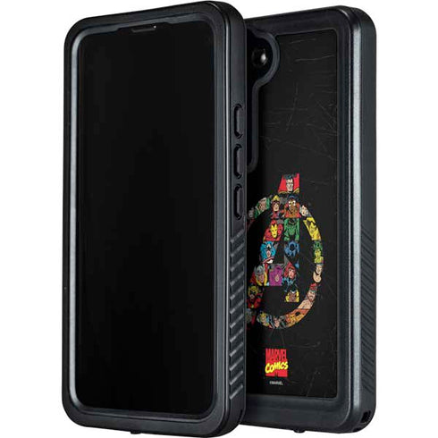 Marvel Classic Comics Avengers Logo Galaxy S23 Plus Waterproof Case