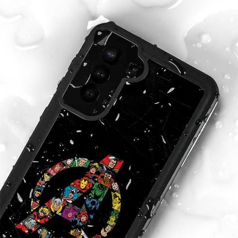 Marvel Classic Comics Avengers Logo Galaxy S23 Plus Waterproof Case