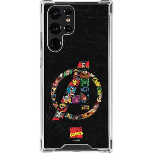 Marvel Classic Comics Avengers Logo Galaxy S23 Ultra Clear Case