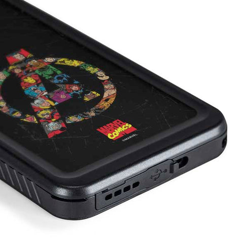 Marvel Classic Comics Avengers Logo Galaxy S23 Waterproof Case