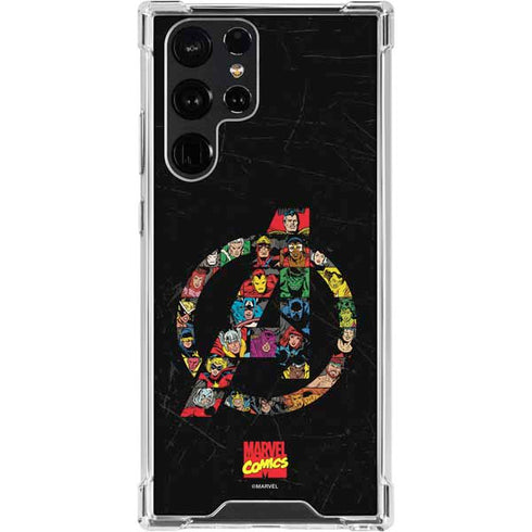 Marvel Classic Comics Avengers Logo Galaxy S24 Ultra Clear Case