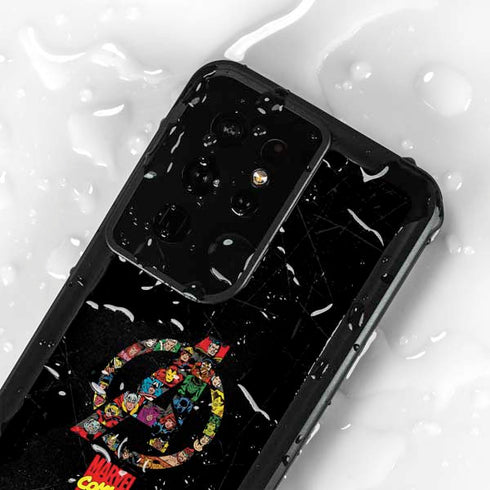 Marvel Classic Comics Avengers Logo Galaxy S24 Ultra Waterproof Case