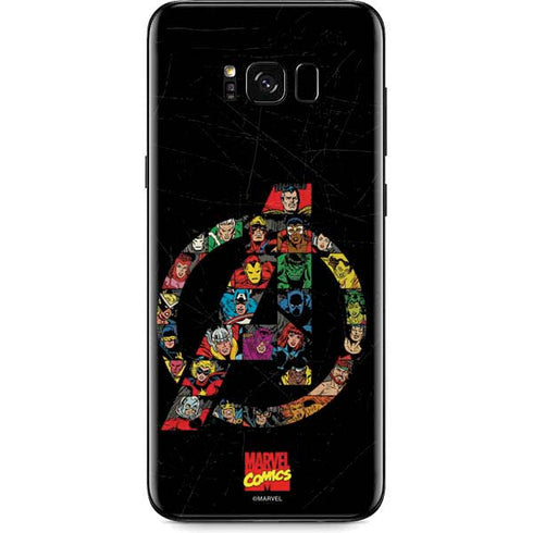 Marvel Classic Comics Avengers Logo Galaxy S8 Skin