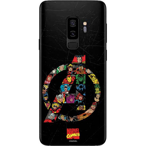Marvel Classic Comics Avengers Logo Galaxy S9 Plus Skin