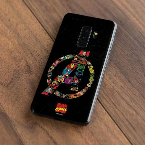 Marvel Classic Comics Avengers Logo Galaxy S9 Plus Skin