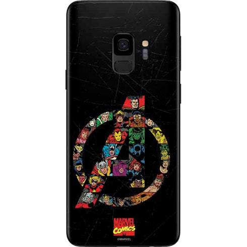 Marvel Classic Comics Avengers Logo Galaxy S9 Skin