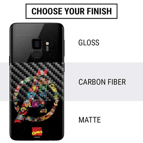 Marvel Classic Comics Avengers Logo Galaxy S9 Skin