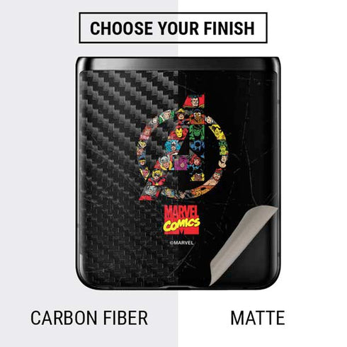 Marvel Classic Comics Avengers Logo Galaxy Z Flip Skin