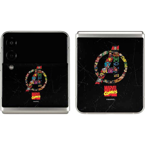 Marvel Classic Comics Avengers Logo Galaxy Z Flip3 5G Skin