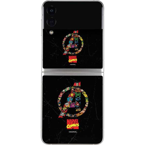 Marvel Classic Comics Avengers Logo Galaxy Z Flip3 5G Skin