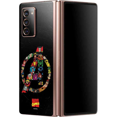 Marvel Classic Comics Avengers Logo Galaxy Z Fold2 5G Skin
