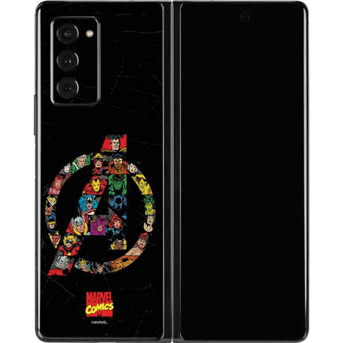 Marvel Classic Comics Avengers Logo Galaxy Z Fold2 5G Skin
