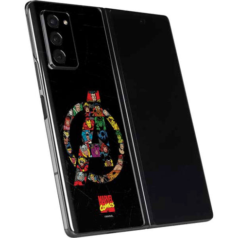 Marvel Classic Comics Avengers Logo Galaxy Z Fold2 5G Skin