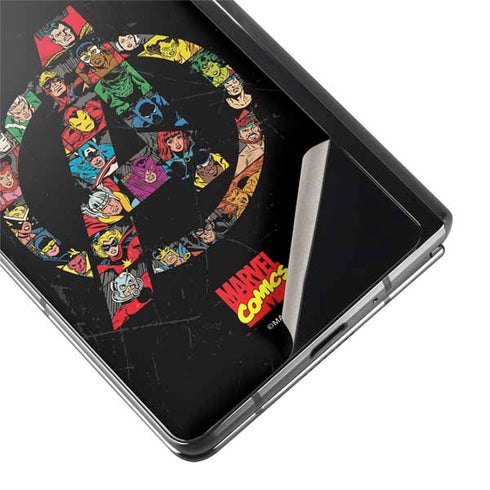 Marvel Classic Comics Avengers Logo Galaxy Z Fold2 5G Skin