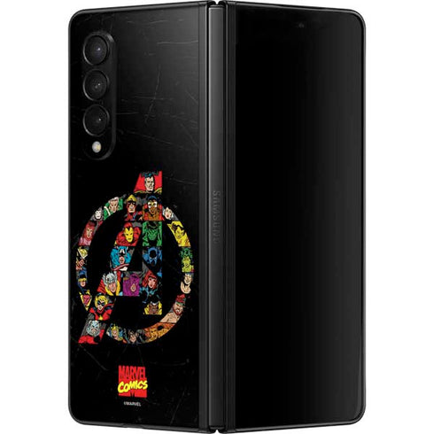 Marvel Classic Comics Avengers Logo Galaxy Z Fold3 5G Skin
