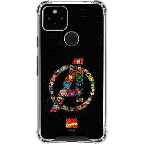 Marvel Classic Comics Avengers Logo Google Pixel 5a 5G Clear Case