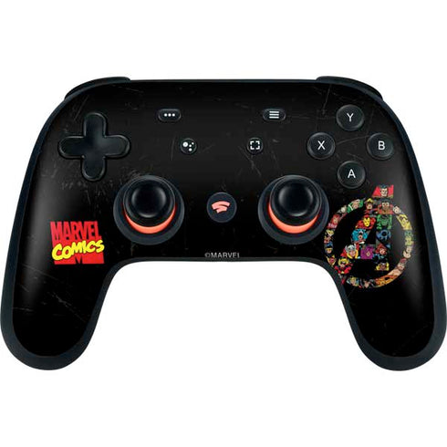 Marvel Classic Comics Avengers Logo Google Stadia Controller Skin