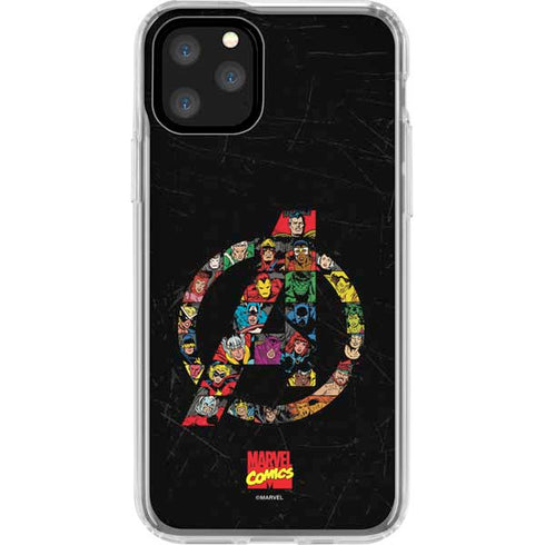 Marvel Classic Comics Avengers Logo iPhone 11 Pro Clear Case