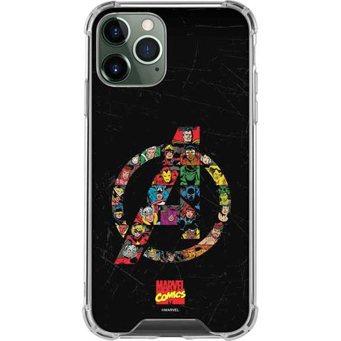 Marvel Classic Comics Avengers Logo iPhone 11 Pro Max Clear Case