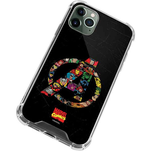Marvel Classic Comics Avengers Logo iPhone 11 Pro Max Clear Case