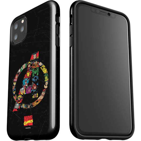 Marvel Classic Comics Avengers Logo iPhone 11 Pro Max Impact Case