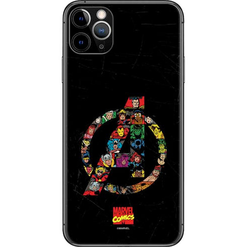Marvel Classic Comics Avengers Logo iPhone 11 Pro Max Skin