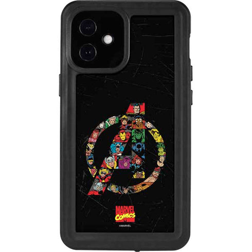 Marvel Classic Comics Avengers Logo iPhone 12 Mini Waterproof Case