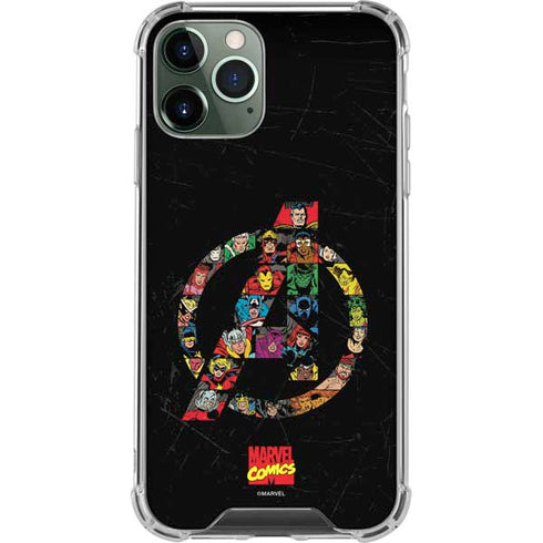 Marvel Classic Comics Avengers Logo iPhone 12 Pro Clear Case