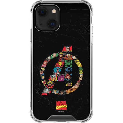 Marvel Classic Comics Avengers Logo iPhone 13 Mini Clear Case