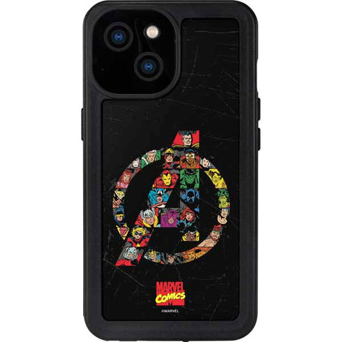 Marvel Classic Comics Avengers Logo iPhone 13 Mini Waterproof Case