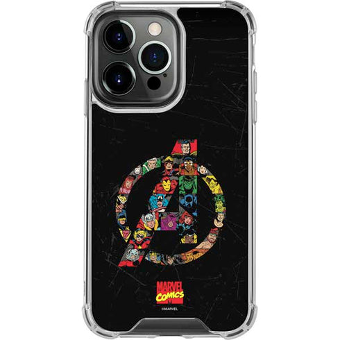 Marvel Classic Comics Avengers Logo iPhone 13 Pro Clear Case