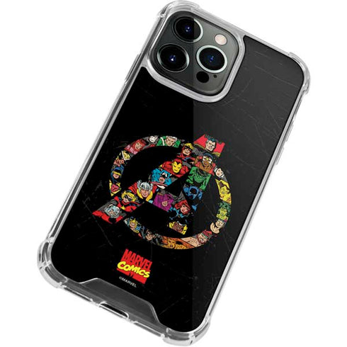 Marvel Classic Comics Avengers Logo iPhone 13 Pro Clear Case