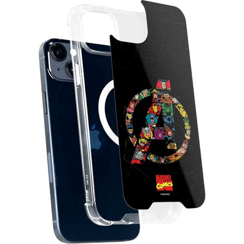 Marvel Classic Comics Avengers Logo iPhone 14 MagSafe Case