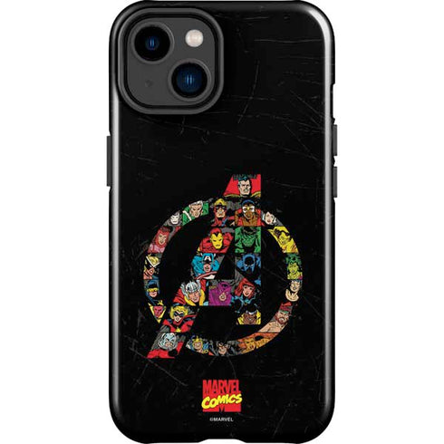 Marvel Classic Comics Avengers Logo iPhone 14 Plus Impact Case